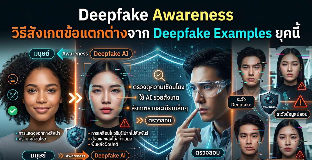 Deepfake Awareness วิธีสังเกตข้อแตกต่างจาก Deepfake Examples ยุคนี้